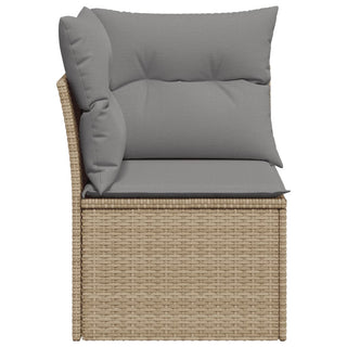 Tuinhoekbank Met Kussens Poly Rattan Beige