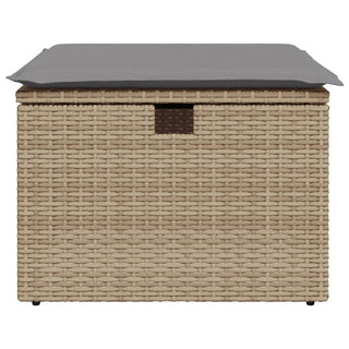 Tuinkruk Met Kussen 55X55X37 Cm Poly Rattan Beige