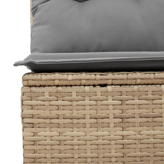 Tuinbank 2-Zits Met Kussens Poly Rattan Beige