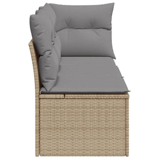 Tuinbank 3-Zits Met Kussens Poly Rattan Beige