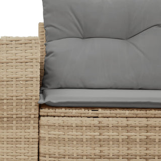 Tuinbank 2-Zits Met Kussens Poly Rattan Beige