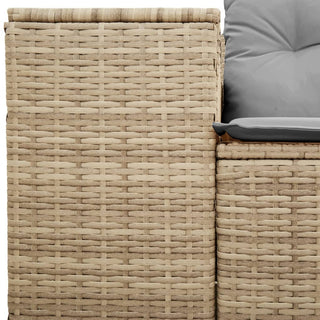 Tuinbank 2-Zits Met Kussens Poly Rattan Beige