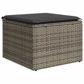 Tuinkruk Met Kussen 55X55X37 Cm Poly Rattan Grijs