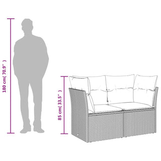 Tuinbank 2-Zits Met Kussens Poly Rattan Bruin