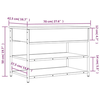 Schoenenbankje 70X42,5X50 Cm Bewerkt Hout Kleurig