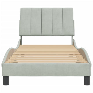 Bedframe Met Hoofdeinde Fluweel Lichtgrijs 90X190 Cm