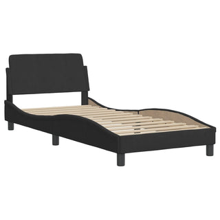 Bedframe Met Hoofdeinde Fluweel Zwart 90X190 Cm