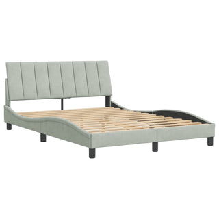 Bedframe Met Hoofdeinde Fluweel Lichtgrijs 140X190 Cm