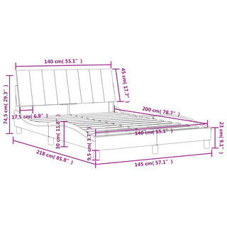 Bedframe Met Hoofdeinde Fluweel Lichtgrijs 140X200 Cm