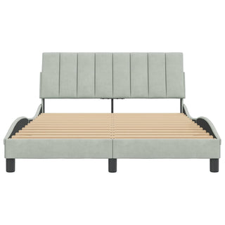 Bedframe Met Hoofdeinde Fluweel Lichtgrijs 140X200 Cm