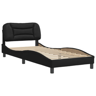 Bedframe Met Hoofdbord Kunstleer Zwart 90X190 Cm