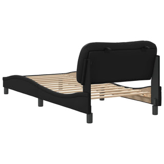 Bedframe Met Hoofdbord Kunstleer Zwart 90X190 Cm