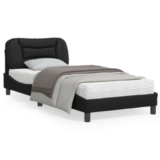 Bedframe Met Hoofdbord Kunstleer Zwart 90X190 Cm