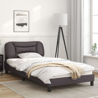 Bedframe Met Hoofdbord Kunstleer Grijs 100X200 Cm