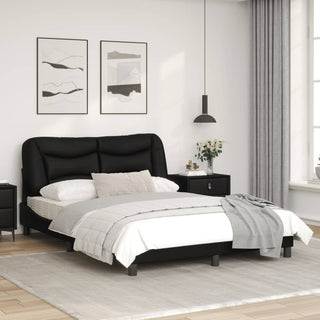 Bedframe Met Hoofdbord Kunstleer Zwart 120X200 Cm