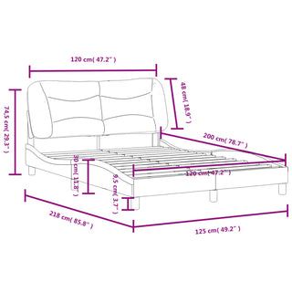 Bedframe Met Hoofdbord Kunstleer Zwart 120X200 Cm