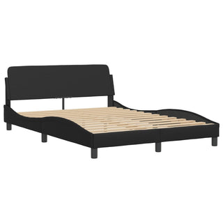 Bedframe Met Hoofdbord Kunstleer Zwart 120X200 Cm