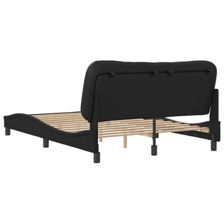 Bedframe Met Hoofdbord Kunstleer Zwart 120X200 Cm