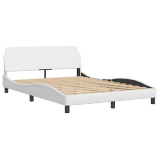 Bedframe Met Hoofdbord Kunstleer Wit 120X200 Cm