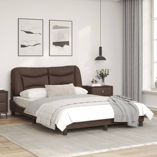 Bedframe Met Hoofdbord Kunstleer Bruin 120X200 Cm