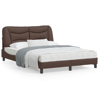 Bedframe Met Hoofdbord Kunstleer Bruin 120X200 Cm