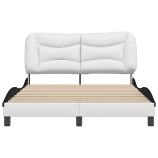 Bedframe Met Hoofdbord Kunstleer Zwart En Wit 120X200 Cm