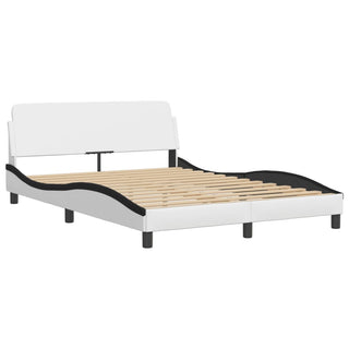 Bedframe Met Hoofdbord Kunstleer Zwart En Wit 120X200 Cm