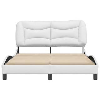 Bedframe Met Hoofdbord Kunstleer Wit 140X190 Cm