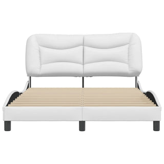 Bedframe Met Hoofdbord Kunstleer Wit 140X200 Cm