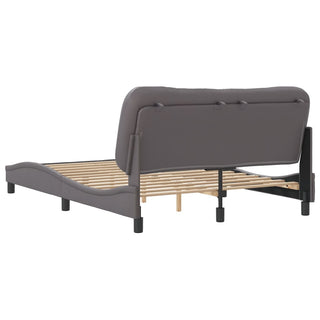 Bedframe Met Hoofdbord Kunstleer Grijs 140X200 Cm