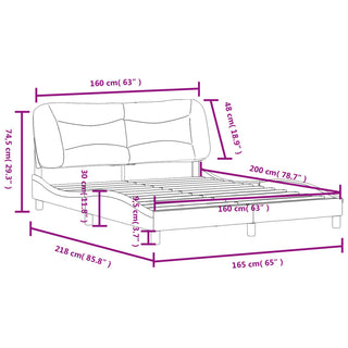 Bedframe Met Hoofdbord Kunstleer Zwart 160X200 Cm