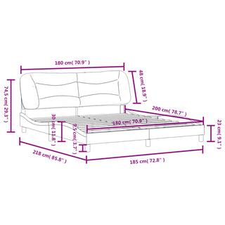 Bedframe Met Hoofdbord Kunstleer Zwart 180X200 Cm