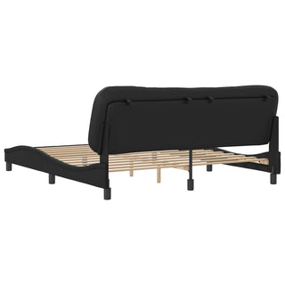 Bedframe Met Hoofdbord Kunstleer Zwart 180X200 Cm