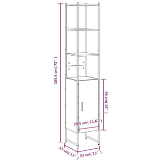 Badkamerkast 33X33X185,5 Cm Bewerkt Hout Bruin Eikenkleurig