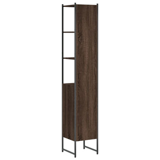 Badkamerkast 33X33X185,5 Cm Bewerkt Hout Bruin Eikenkleurig