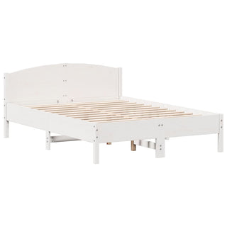 Bedframe Met Hoofdbord Massief Grenenhout Wit 120X190 Cm