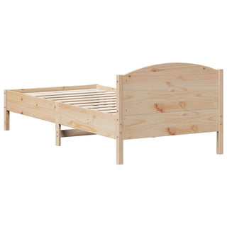 Bedframe Met Hoofdbord Massief Grenenhout 100X200 Cm