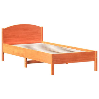 Bedframe Met Hoofdbord Massief Grenenhout Wasbruin 100X200 Cm