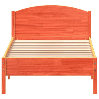 Bedframe Met Hoofdbord Massief Grenenhout Wasbruin 100X200 Cm