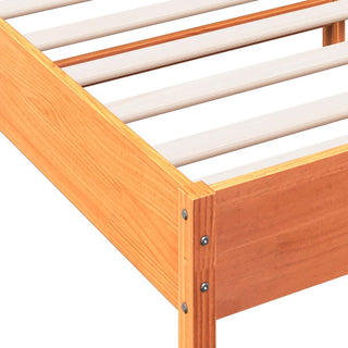 Bedframe Met Hoofdbord Massief Grenenhout Wasbruin 100X200 Cm