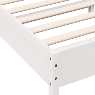 Bedframe Met Hoofdbord Massief Grenenhout Wit 90X200 Cm