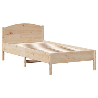 Bedframe Met Hoofdbord Massief Grenenhout 90X190 Cm