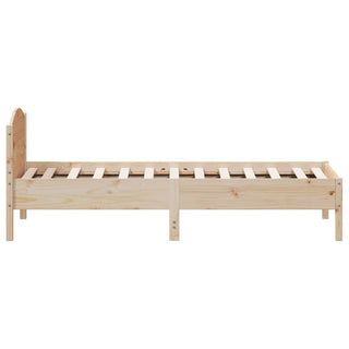 Bedframe Met Hoofdbord Massief Grenenhout 90X190 Cm