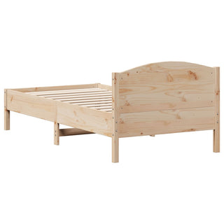 Bedframe Met Hoofdbord Massief Grenenhout 90X190 Cm