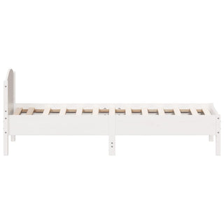 Bedframe Met Hoofdbord Massief Grenenhout Wit 90X190 Cm