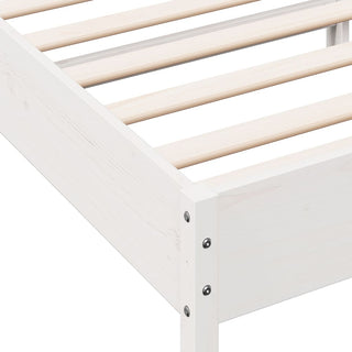 Bedframe Met Hoofdbord Massief Grenenhout Wit 90X190 Cm