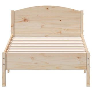 Bedframe Met Hoofdbord Massief Grenenhout 75X190 Cm