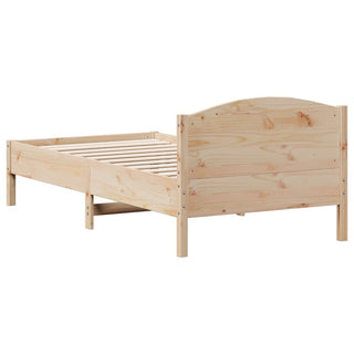 Bedframe Met Hoofdbord Massief Grenenhout 75X190 Cm