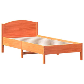 Bedframe Met Hoofdbord Massief Grenenhout Wasbruin 75X190 Cm