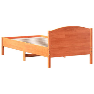 Bedframe Met Hoofdbord Massief Grenenhout Wasbruin 75X190 Cm